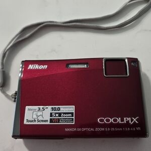Nikon Coolpix S60 10MP Digital Camera (Crimson Red)